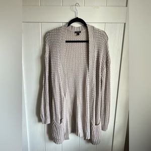 Express Large Tan Cardigan Long L Open Front